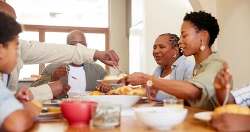 Family Enjoys Meal Together