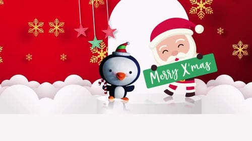 Fond de boucle d'animation rouge de Noël 2023
