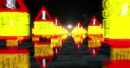 System hacked symbols loop cyber concept