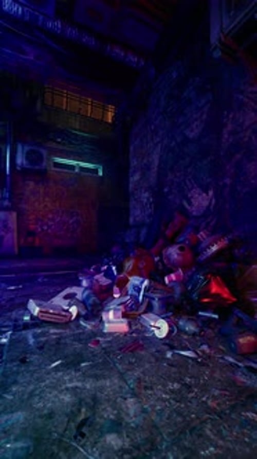 Pile of Trash on Ground