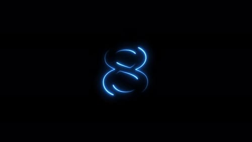 Digital Blue Neon Animated Numbers Reveal