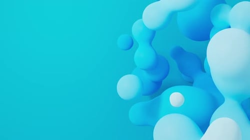 Fluid Abstract Blue Spheres Floating and Blending Metaballs Looping Motion 3d Render
