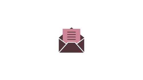 Flat Design Email Icon with Message Reveal Animation