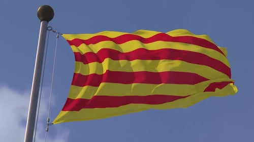 Realistic Flag Waving Against Blue Sky