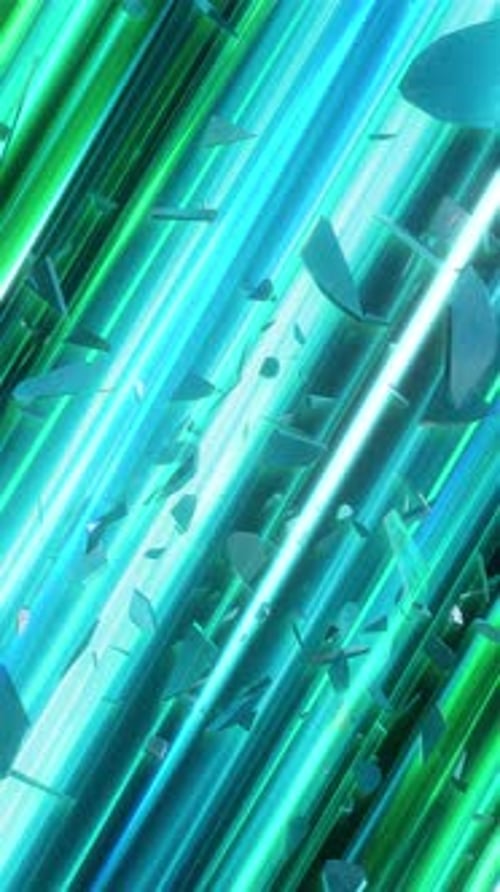 Vertical Abstract Sci Fi Floating Shards