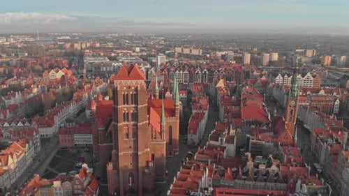A Bird's Eye View of the Majestic Cityscape of Gdansk, Poland
