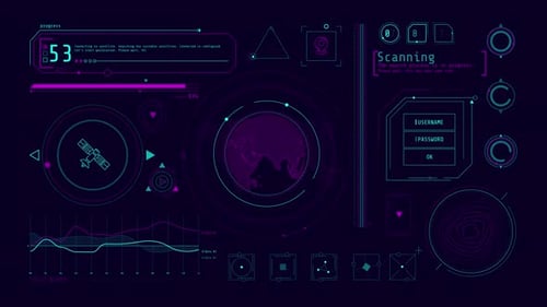 Infographics About Satellite Communications Animated on the Alpha Channel