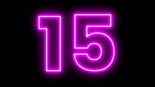 Electric Neon Number Countdown Reveal