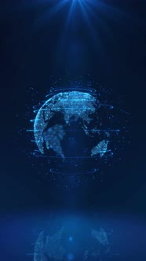 Futuristic Digital Earth Globe Technology Animation