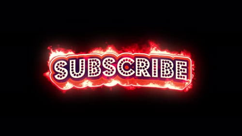 Burning Retro Subscribe Button Text with Fire Animation