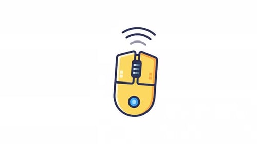 Computermaus mit drahtloser Konnektivität, animiertes Symbol in nahtloser Schleife