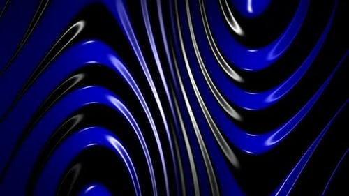 Abstract Blue Liquid Waves Glossy Flow Loop Background
