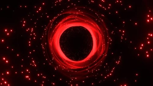 Red Fantastic Light Vortex With Glowing Particles Background Vj Loop In 4K