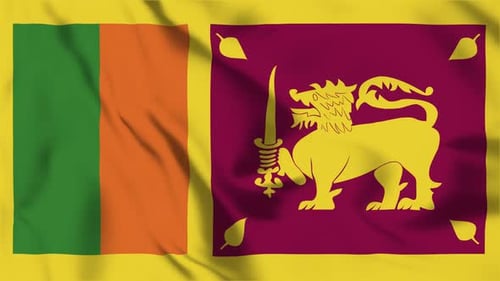 Realistic Waving Sri Lanka National Flag Seamless Loop