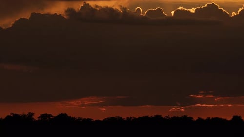 Sunset Close Up Cloudy Landscape Timelapse