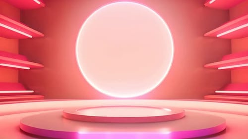 Podium Futuristische Vitrine mit Plattform für Produktausstellungen. Leeres modernes Bühnendisplay