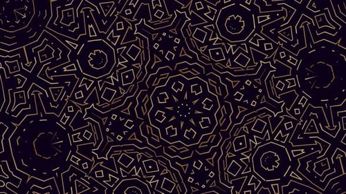 Animated Gold Decorative Kaleidoscope Pattern