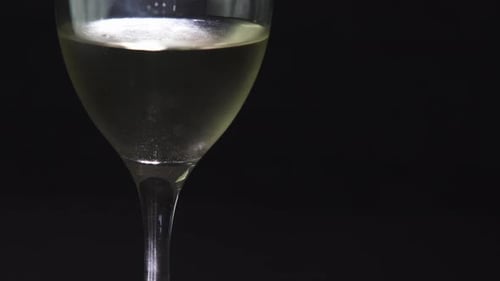 Sparkling Wine in Glass with Bubbles