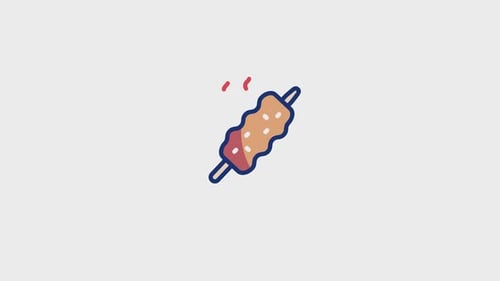 Animated Kebab Food Icon with Steam