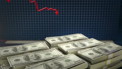 El mercado de billetes de dólar acumulados cae Red Arrow Finance 4K