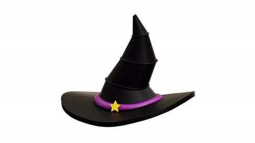 Rotating 3D Witch Hat for Halloween Celebrations