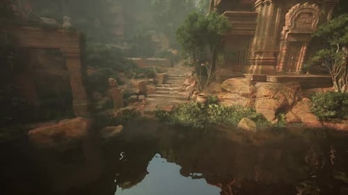 Small Pond Surrounded By Rocks and Trees