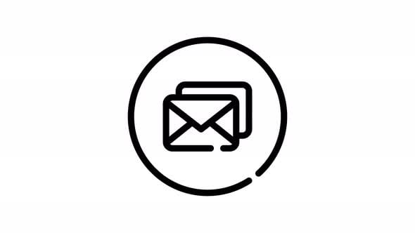 Minimalist Animated Mail Envelopes Icon Loop, Elements Motion Graphics ...