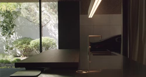 Modern Kitchen Interior Design with Tranquil Outdoor View