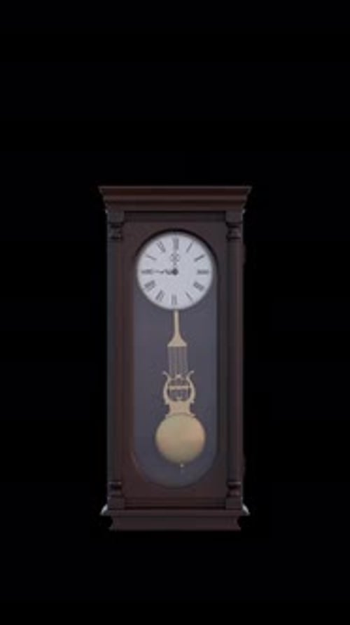 Antique Grandfather Clock with Moving Pendulum and Time Display