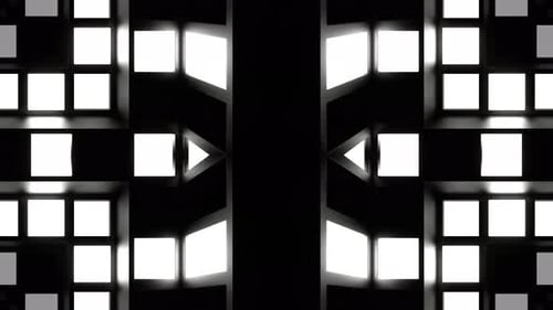 Weißes Blitzlichtsystem, Kaleidoskop-Hintergrund, VJ Loop In 4K