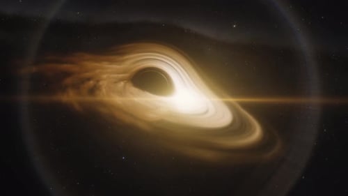 Animated Black Hole with Swirling Accretion Disk in Deep Space
