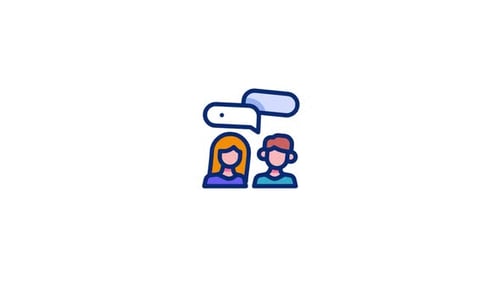 Animated Flat Design People Talking Conversation Icon