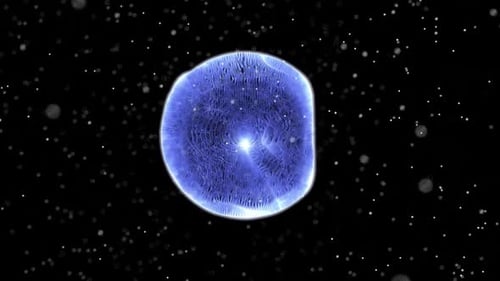 Glowing Blue Sphere with Intricate Patterns