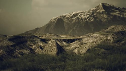 Dramatic Mountain Landscape Panoramic Camera Movement