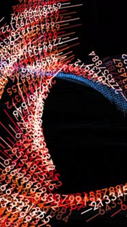 Visualisations de données abstraites engageantes et dynamiques incorporant divers chiffres et formes