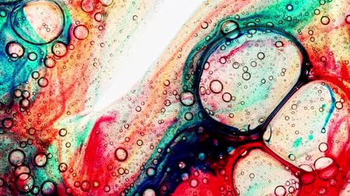Colorful Abstract Bubbles Fluid Motion Background