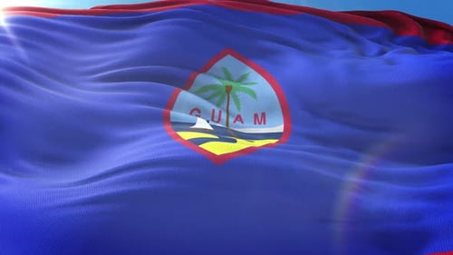 Realistic Waving Flag of Guam in Bright Sunlight