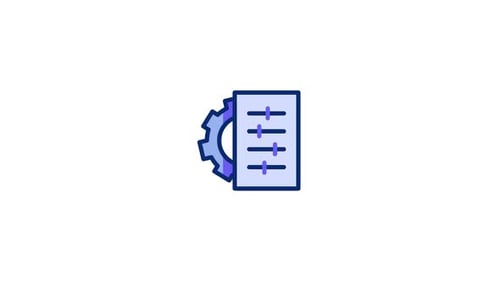 Flat Design Settings Gear and Control Sliders Icon Animation