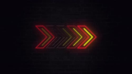 Glowing Neon Arrows Right Direction Loop