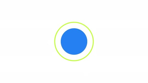 Pulsierender durchgehender blauer Kreis mit grüner Wellenladeanimation