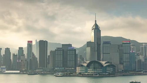 Skyline der Inselstadt Hongkong