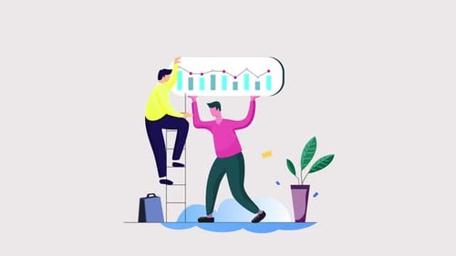 Flat Design Business Analytics Teamwork Illustration Animation