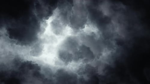 4k thunderstorms, thick cumulonimbus clouds moving in the sky