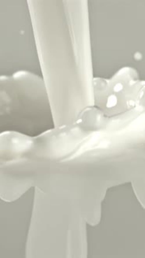 Super Slow Motion Milk Splashes Filmed on a Highspeed Camera at 1000 Fps