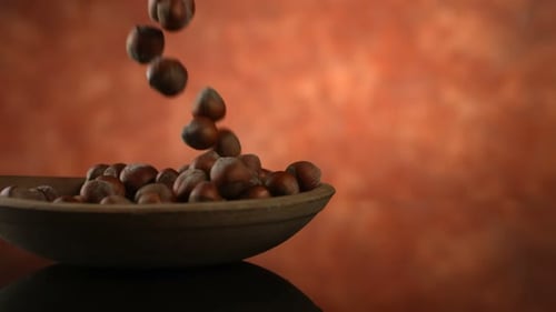 Hazelnuts Falling In