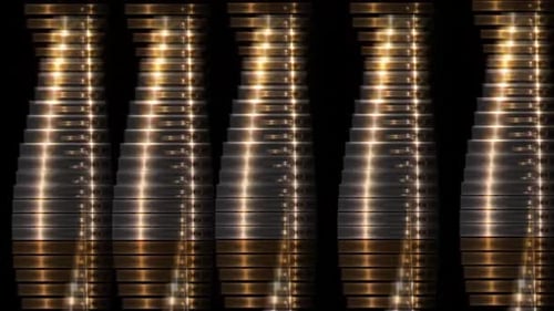 Elegant Gold and Silver Abstract Shimmering Columns Loop