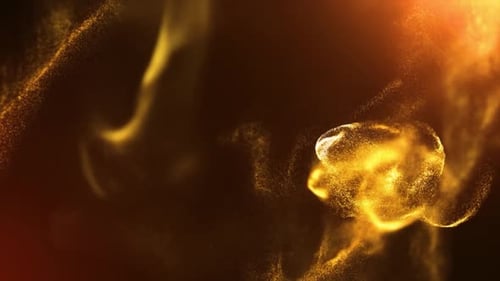 Golden Fluid Particles Abstract Background Animation
