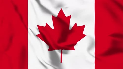 Realistic Waving Canada Flag Seamless Loop Animation