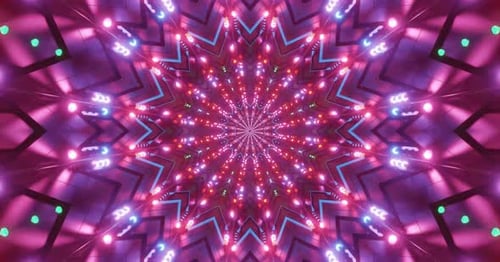 Abstract Psychedelic Geometric Light Tunnel Background Loop