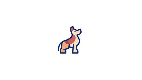 Simple Animated Dog Icon Looking Up and Blinking